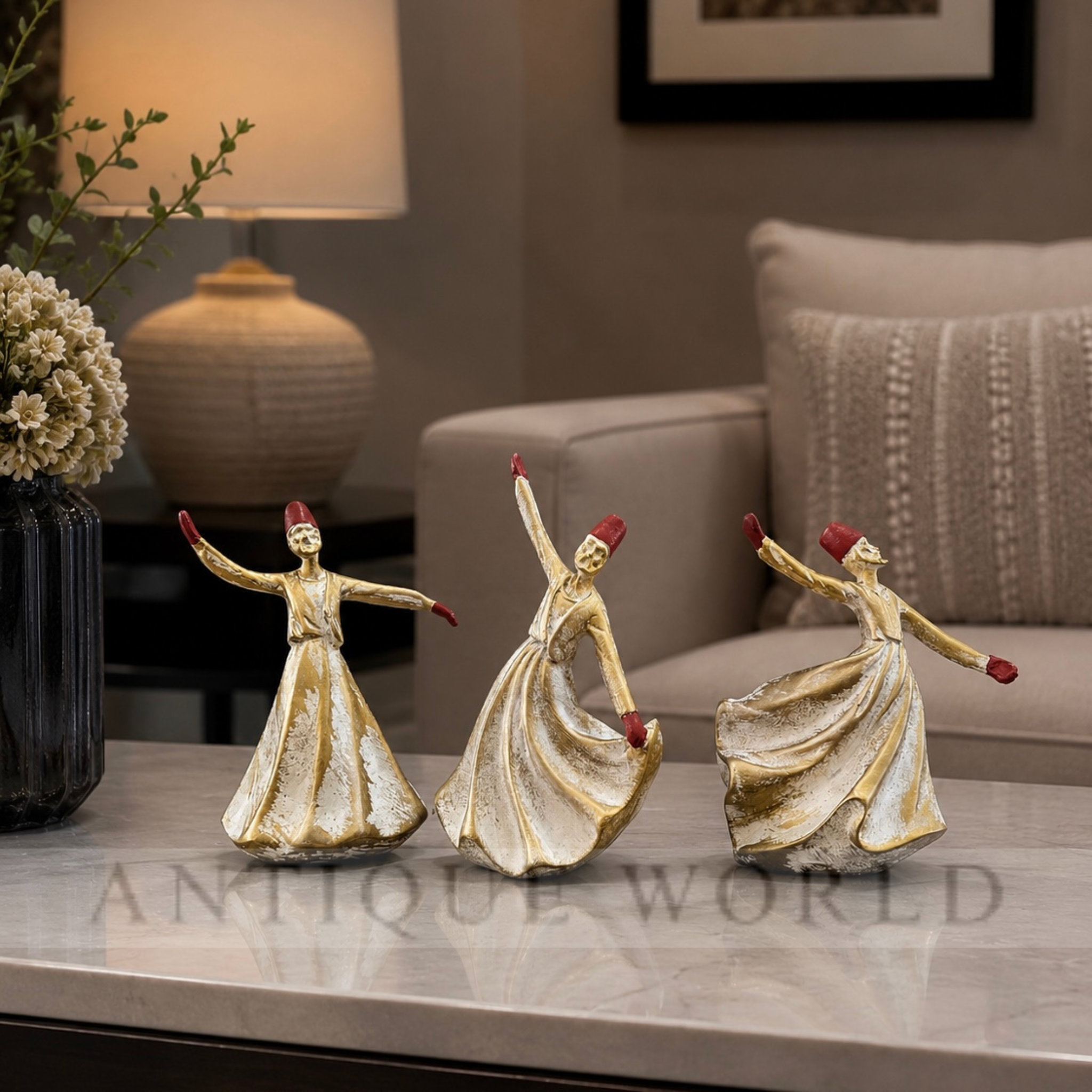 Classical Dervish Art Sculpture( Set of 3)