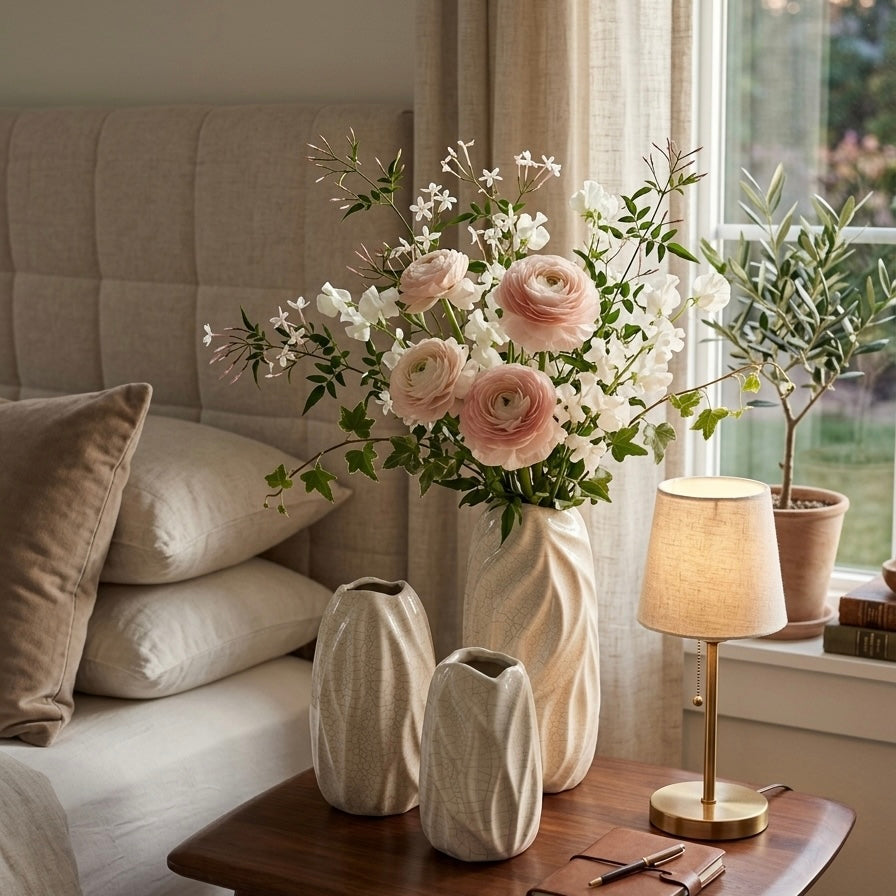 Textured Ceramic Vase ( Set of 3pc )