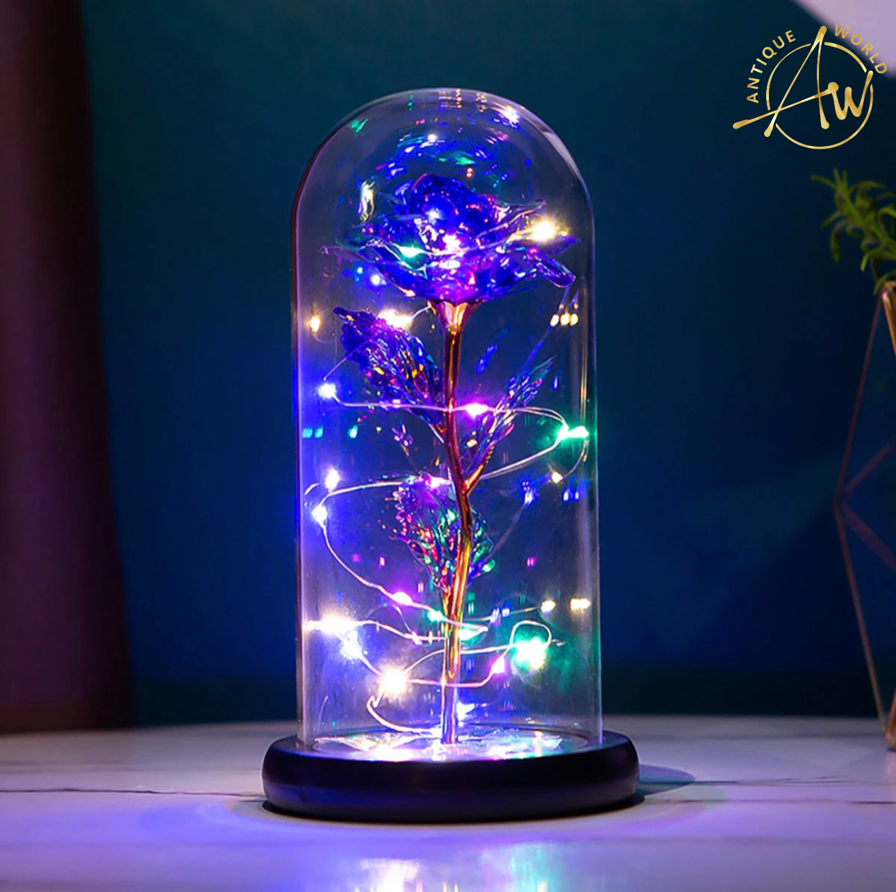 Artificial Fairy LED Dome Rose Decor