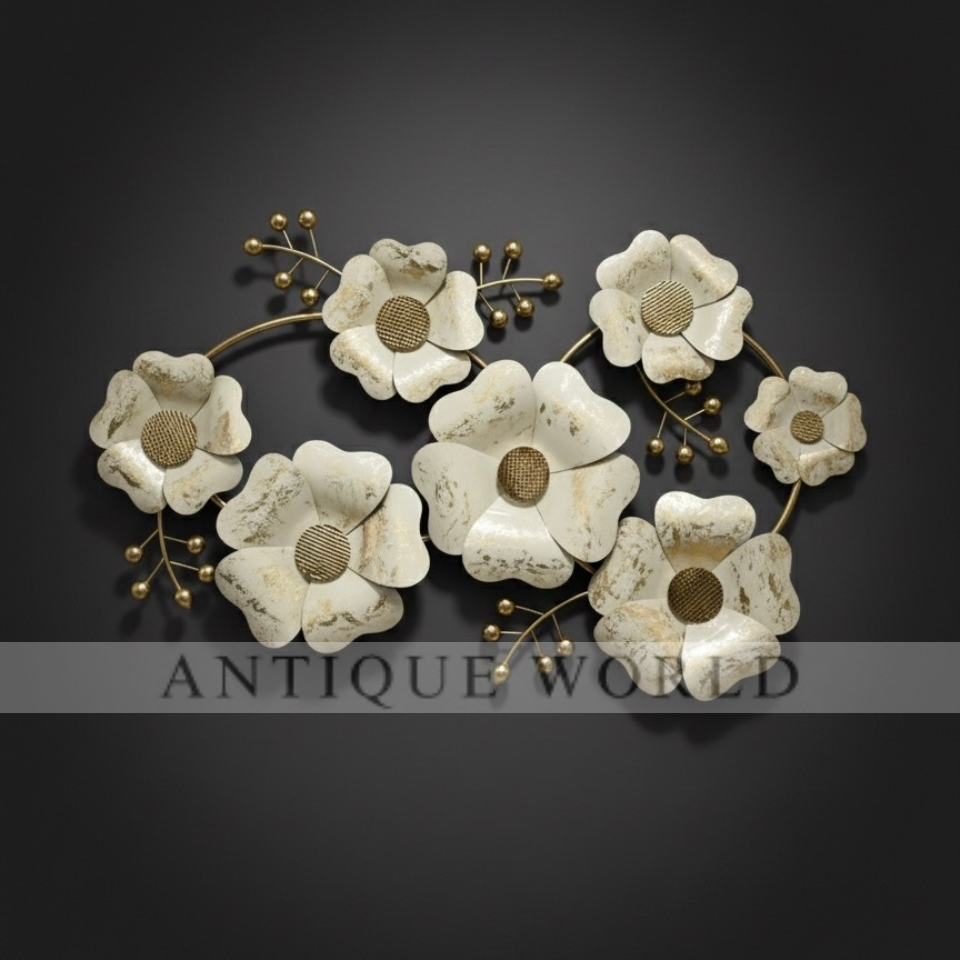 Golden Blossom Metal Wall Art
