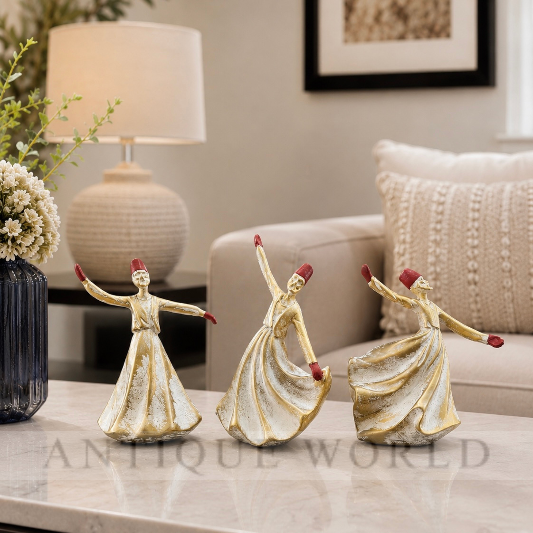 Classical Dervish Art Sculpture( Set of 3)