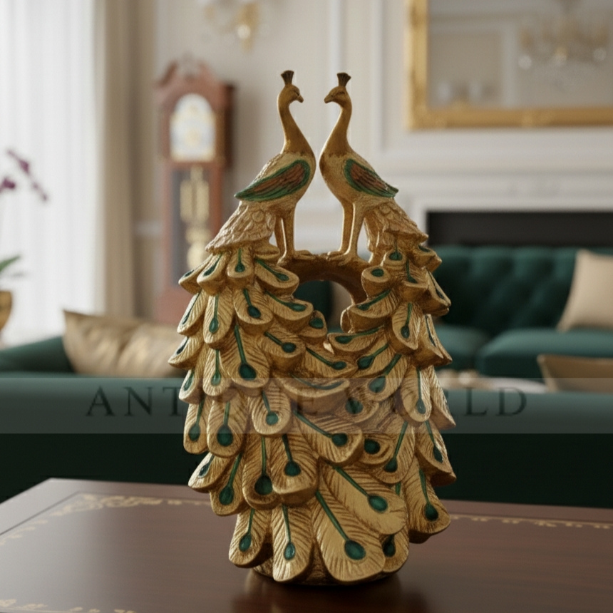 The Sovereign Bird Intricate Floral Peacock Statue