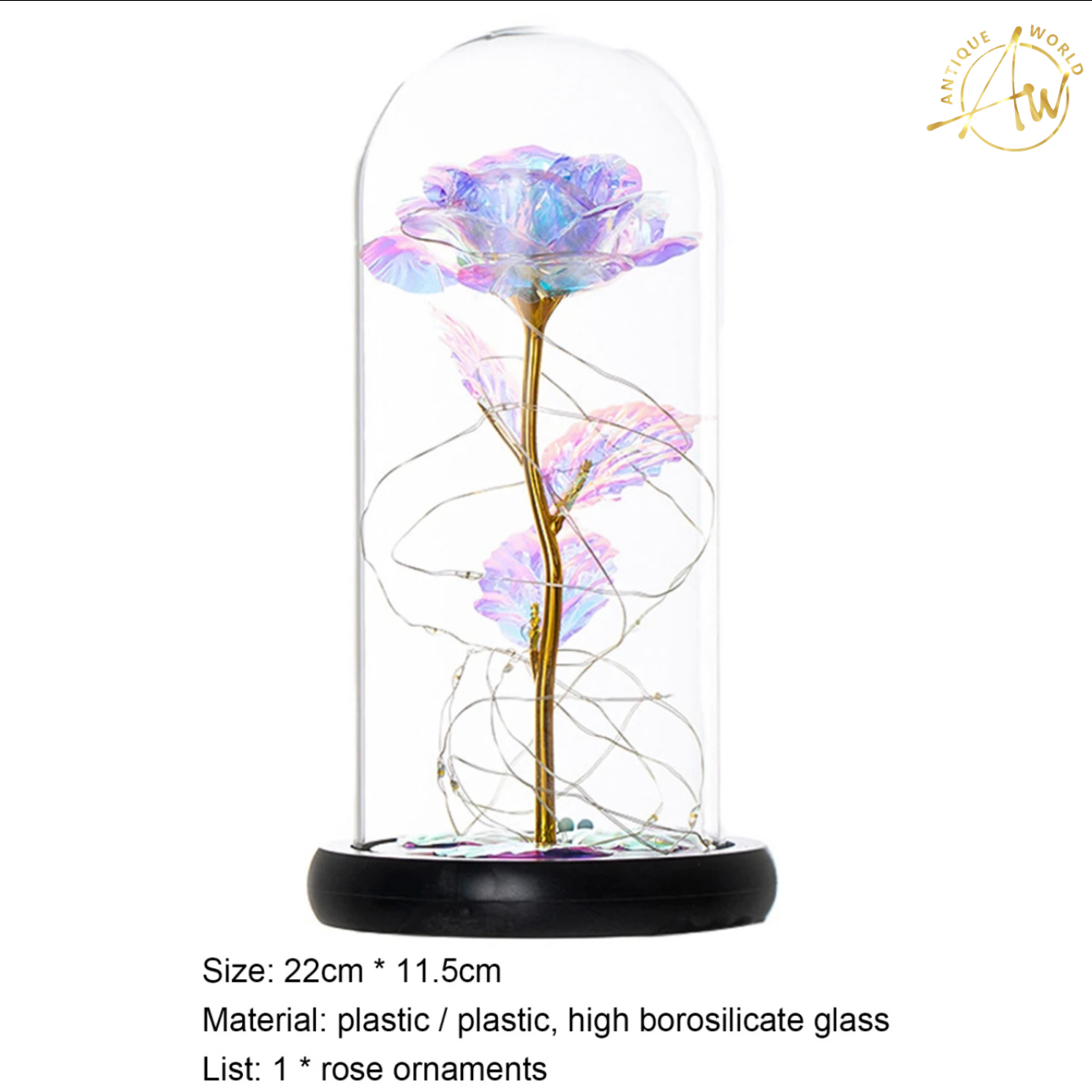 Artificial Fairy LED Dome Rose Decor