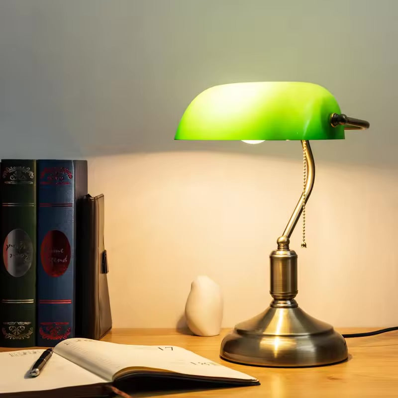 Vintage Style Banker Lamp