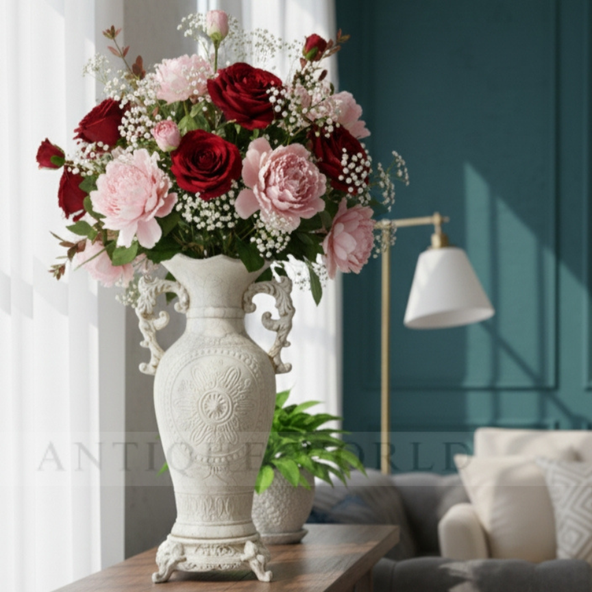 Textured Ceramic Jug Style Decorative Vase