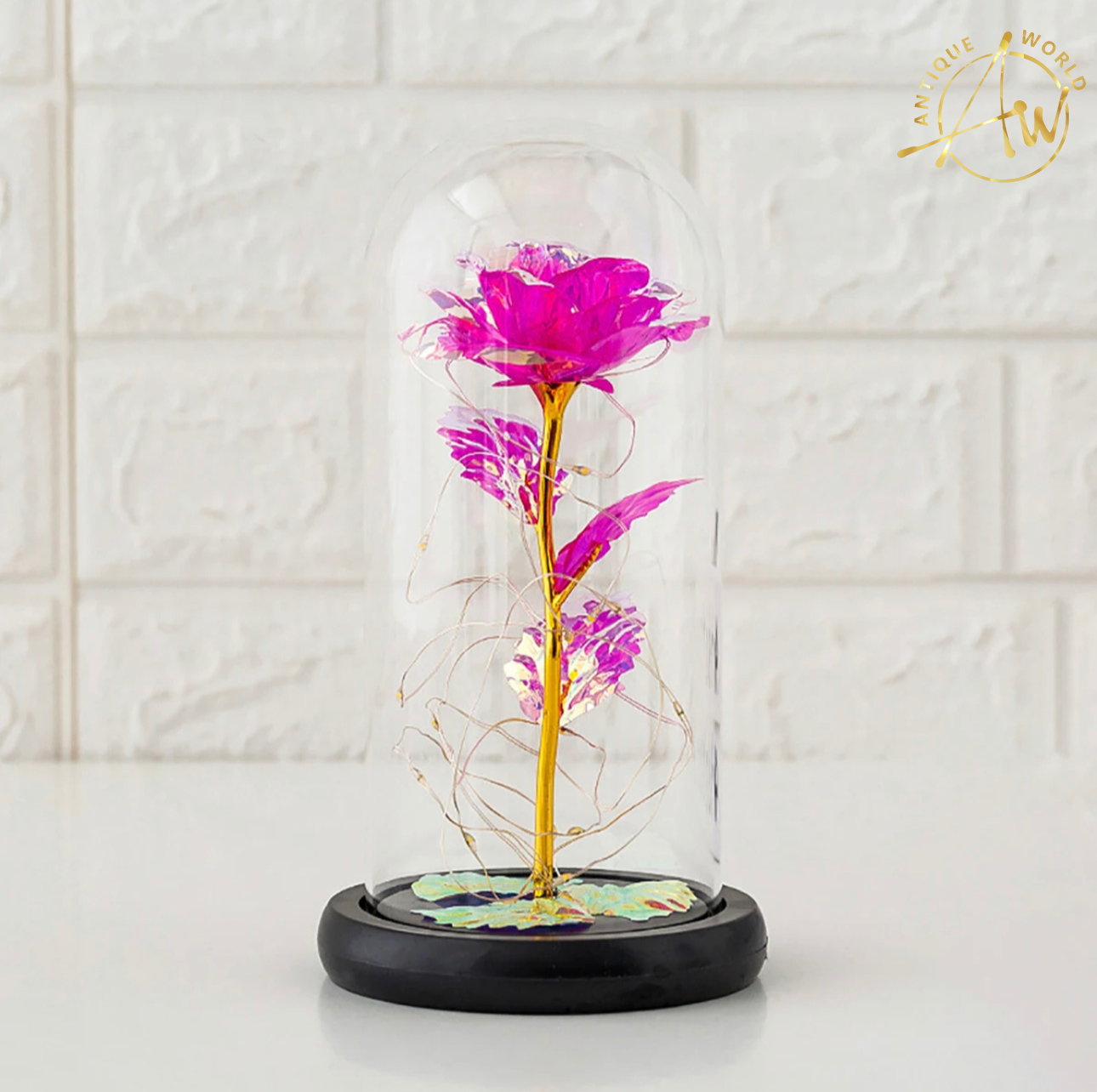 Artificial Fairy LED Dome Rose Decor