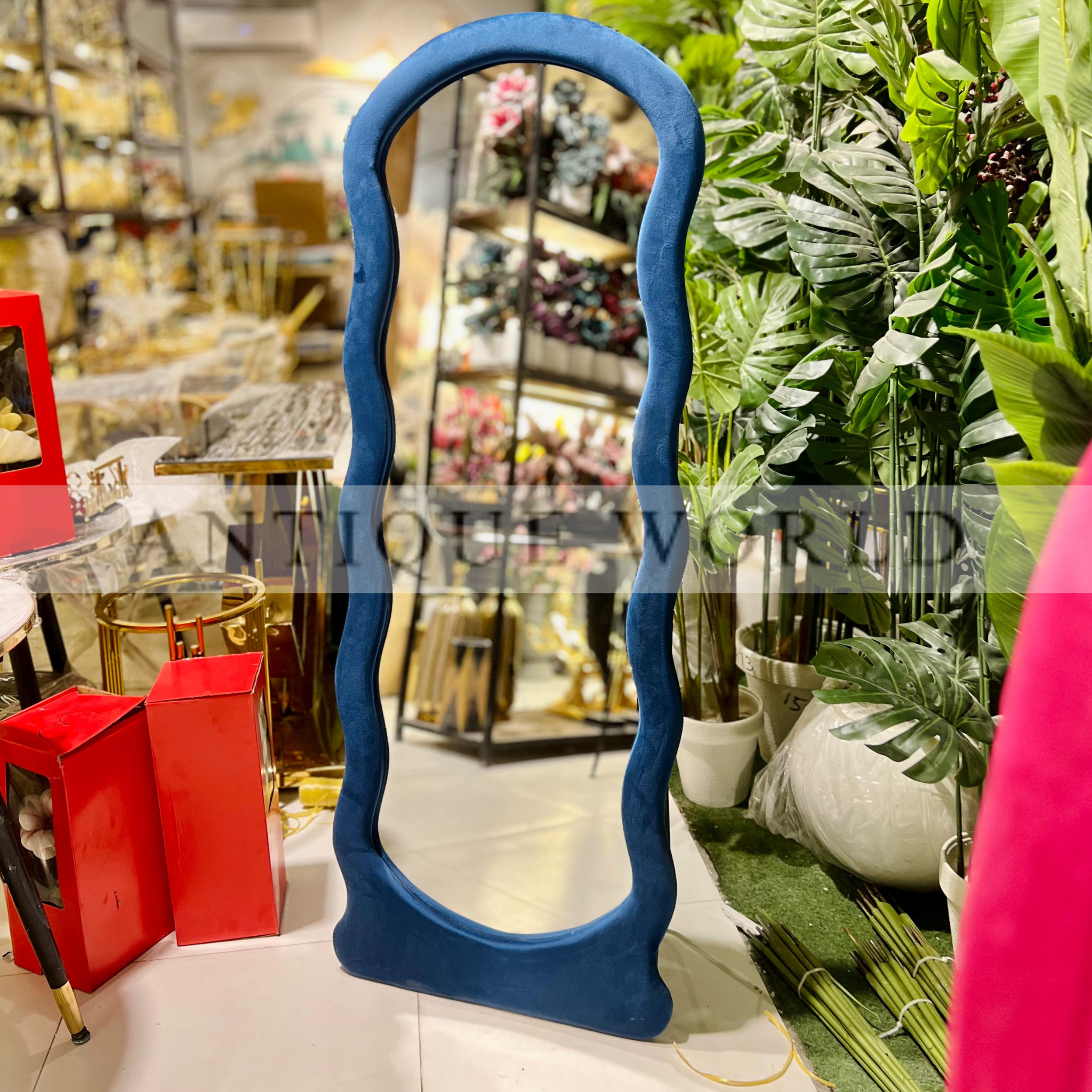 Blush Wave Floor Mirror