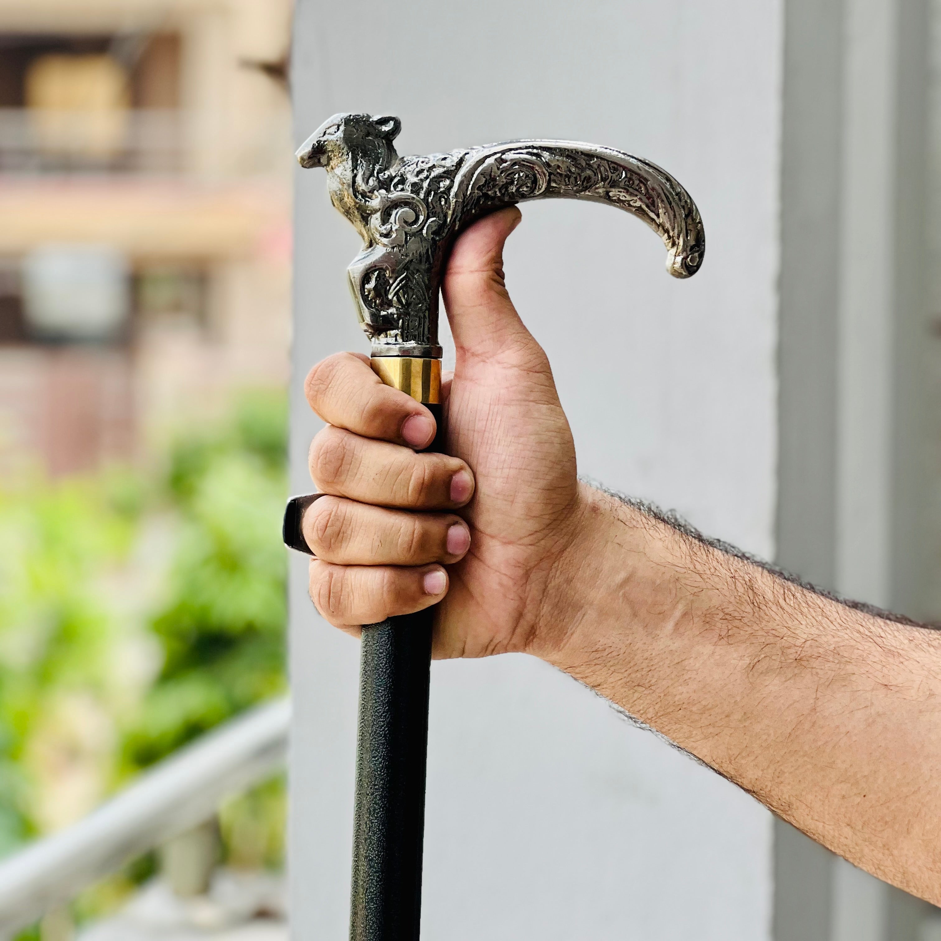 Lion Shaped Walking Cane with Hidden Sword