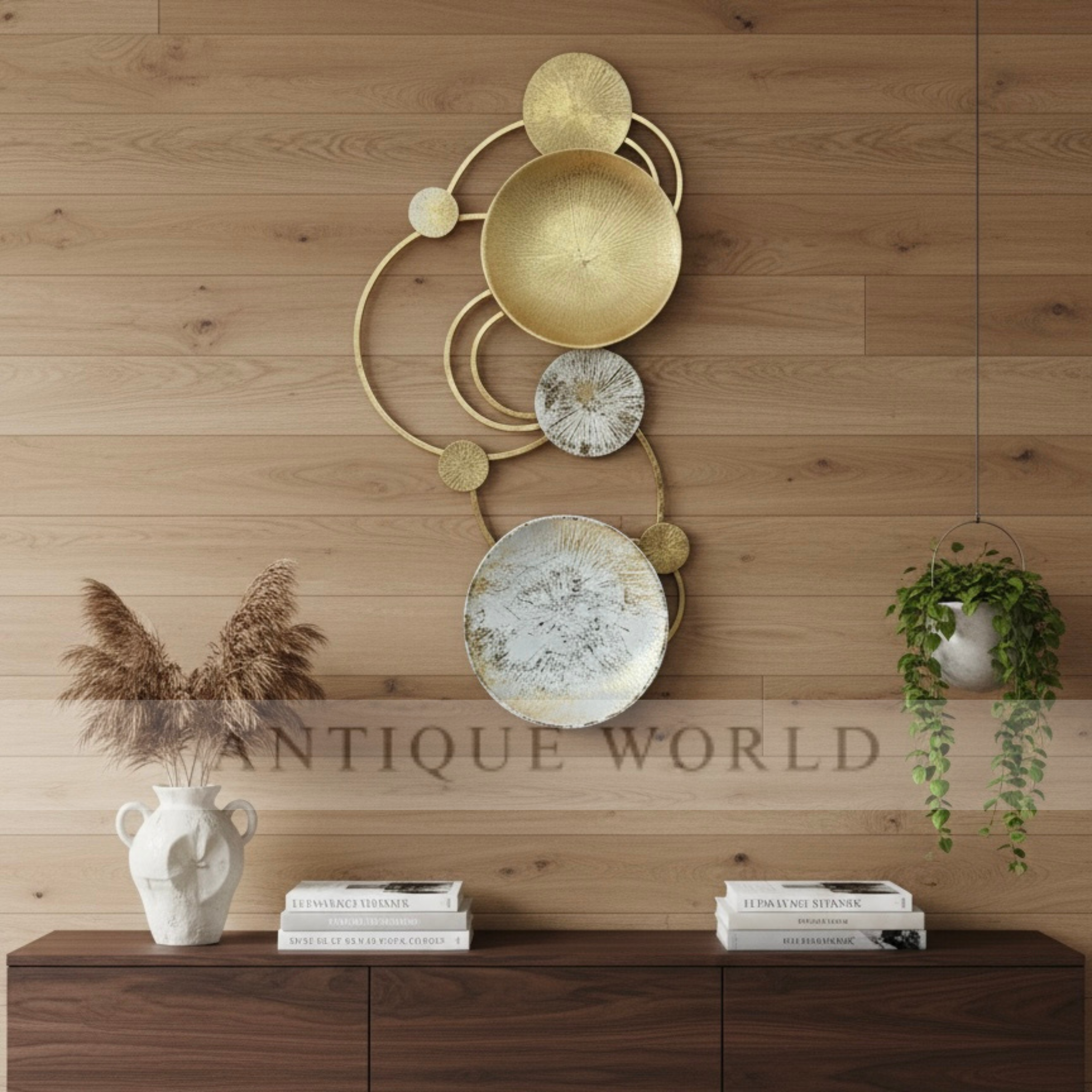 Lysandera Gold Abstract Metal Wall Art