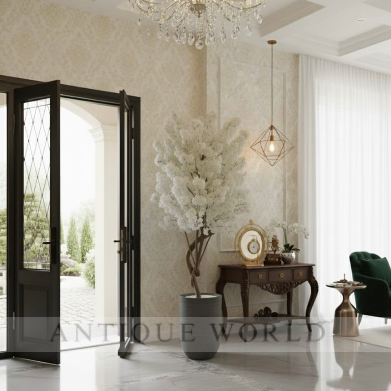 Faux White Cherry Blossom Tree in Modern Planter