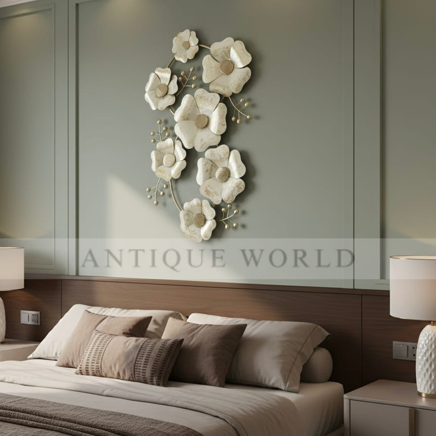 Golden Blossom Metal Wall Art