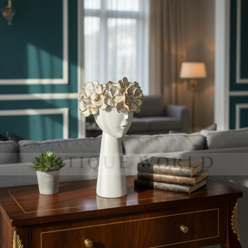 Nordic Floral Head Sculpture