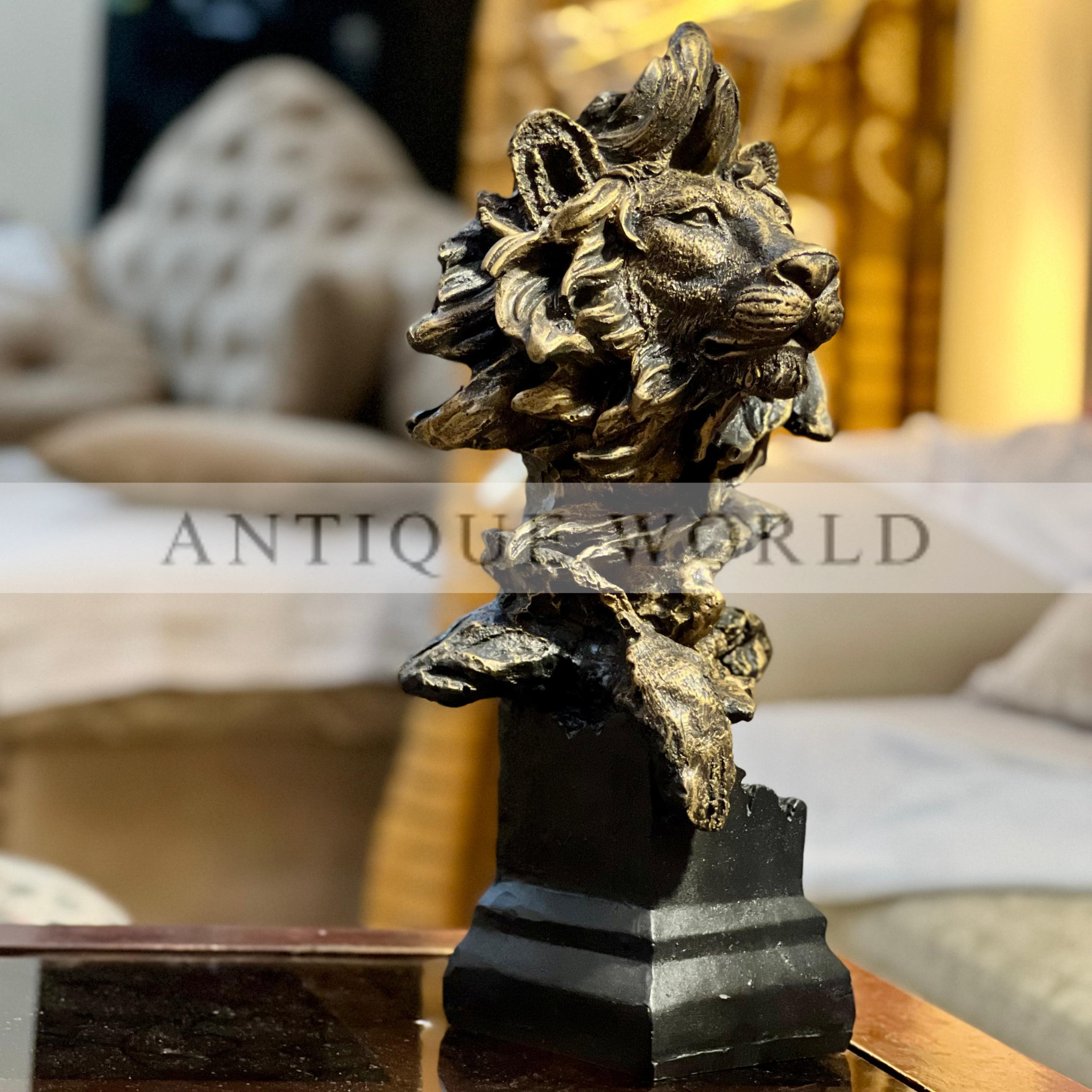 Elegant Antique Lion Sculpture