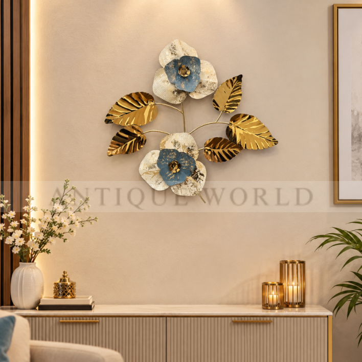 Golden Blossom Majesty Metal Wall Decor