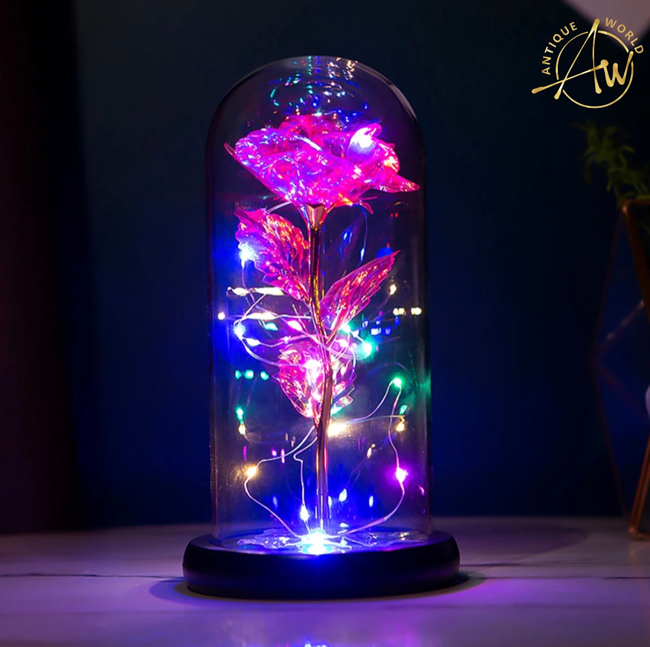 Artificial Fairy LED Dome Rose Decor