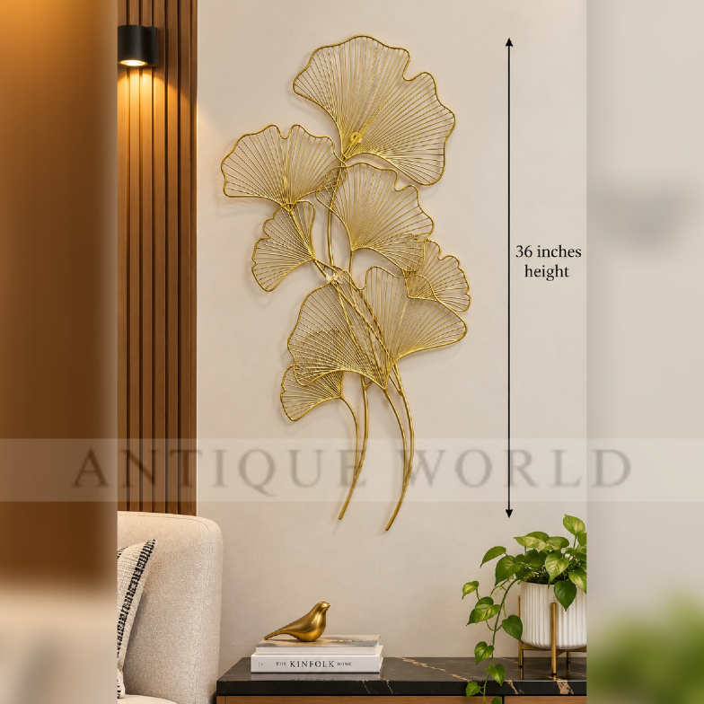 Golden Ginkgo Bloom Elegance Wall Art