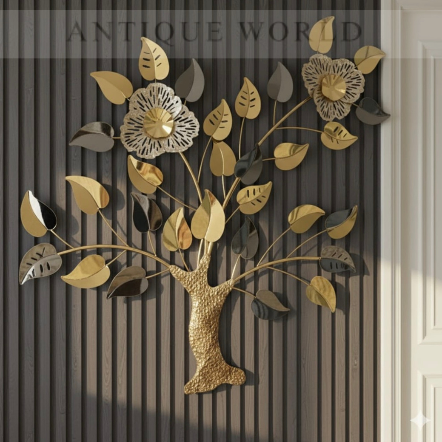 Geometric Metal Wall Art Tree
