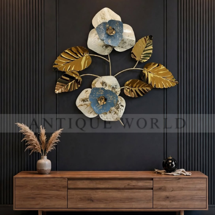 Golden Blossom Majesty Metal Wall Decor