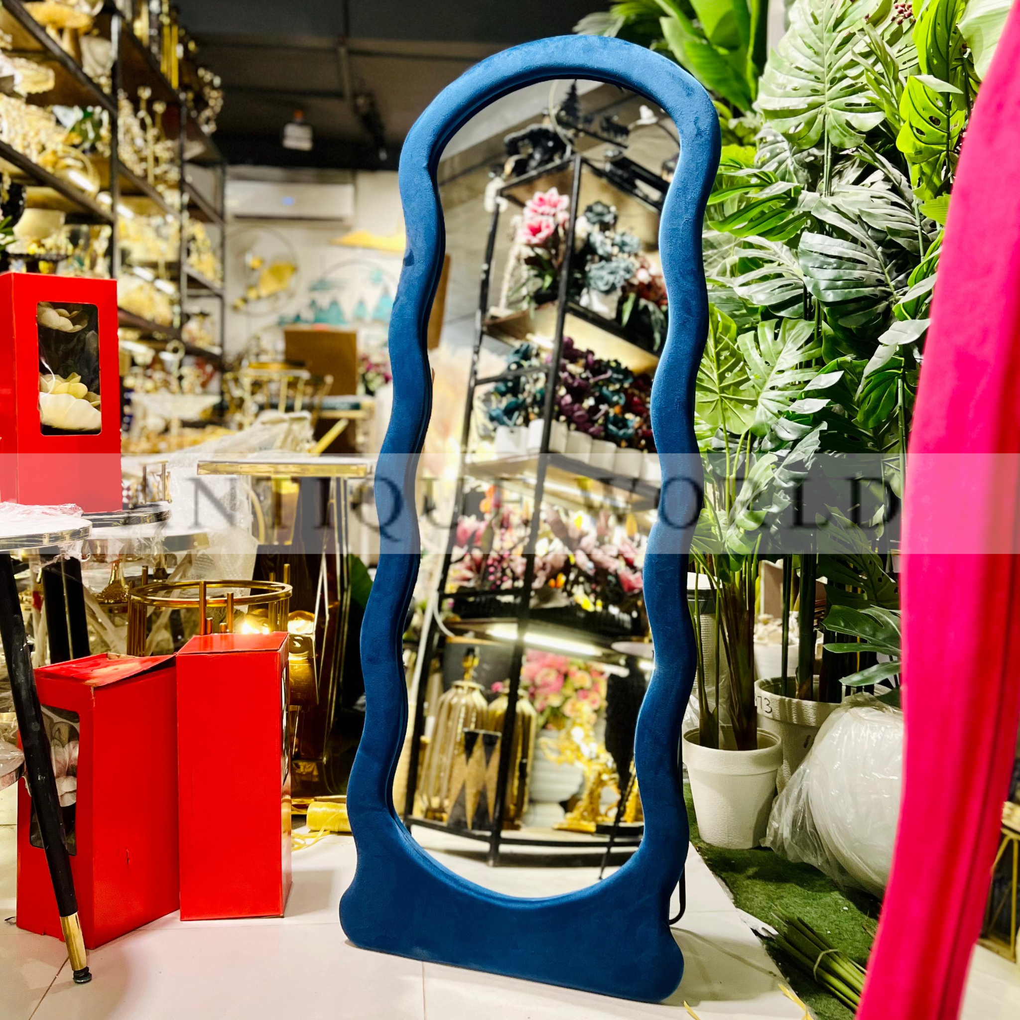 Blush Wave Floor Mirror