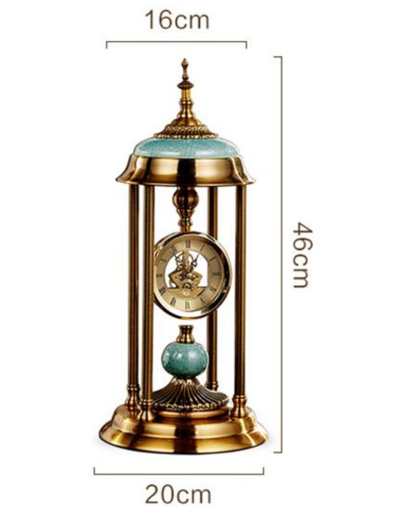European Vintage Metal Table Clock ( 3pc set )
