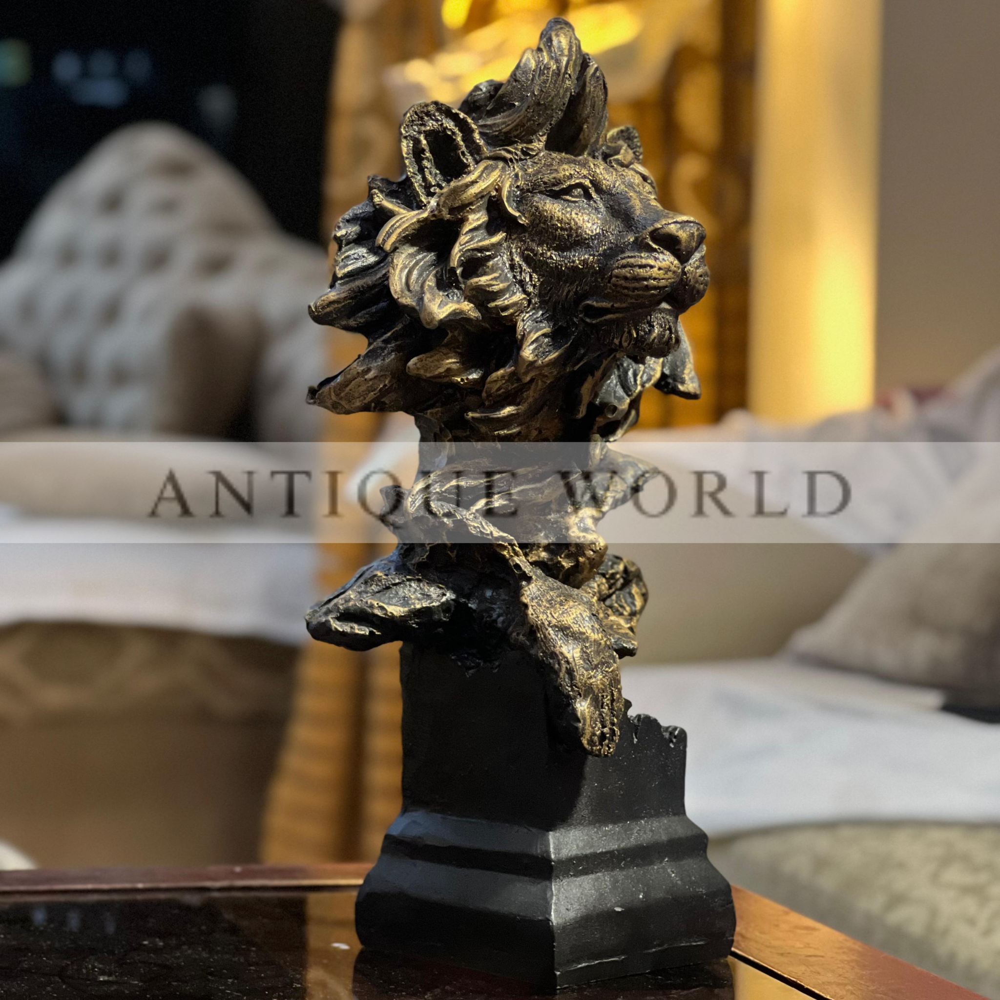 Elegant Antique Lion Sculpture