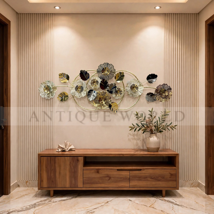 Golden Bloom Harmony Elegance Metal Wall Art