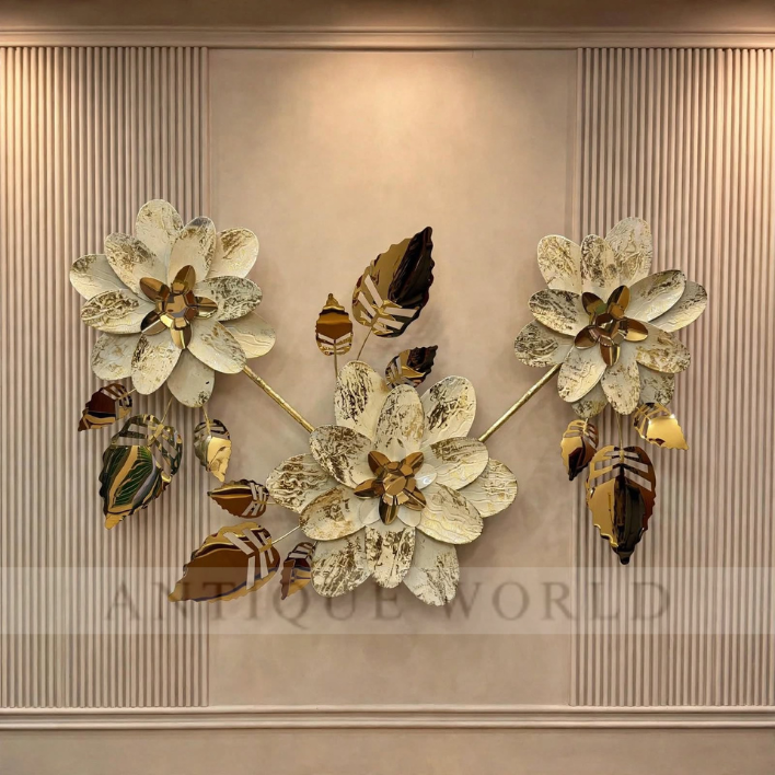 Golden Flowers Radiance Floral Wall Hanging