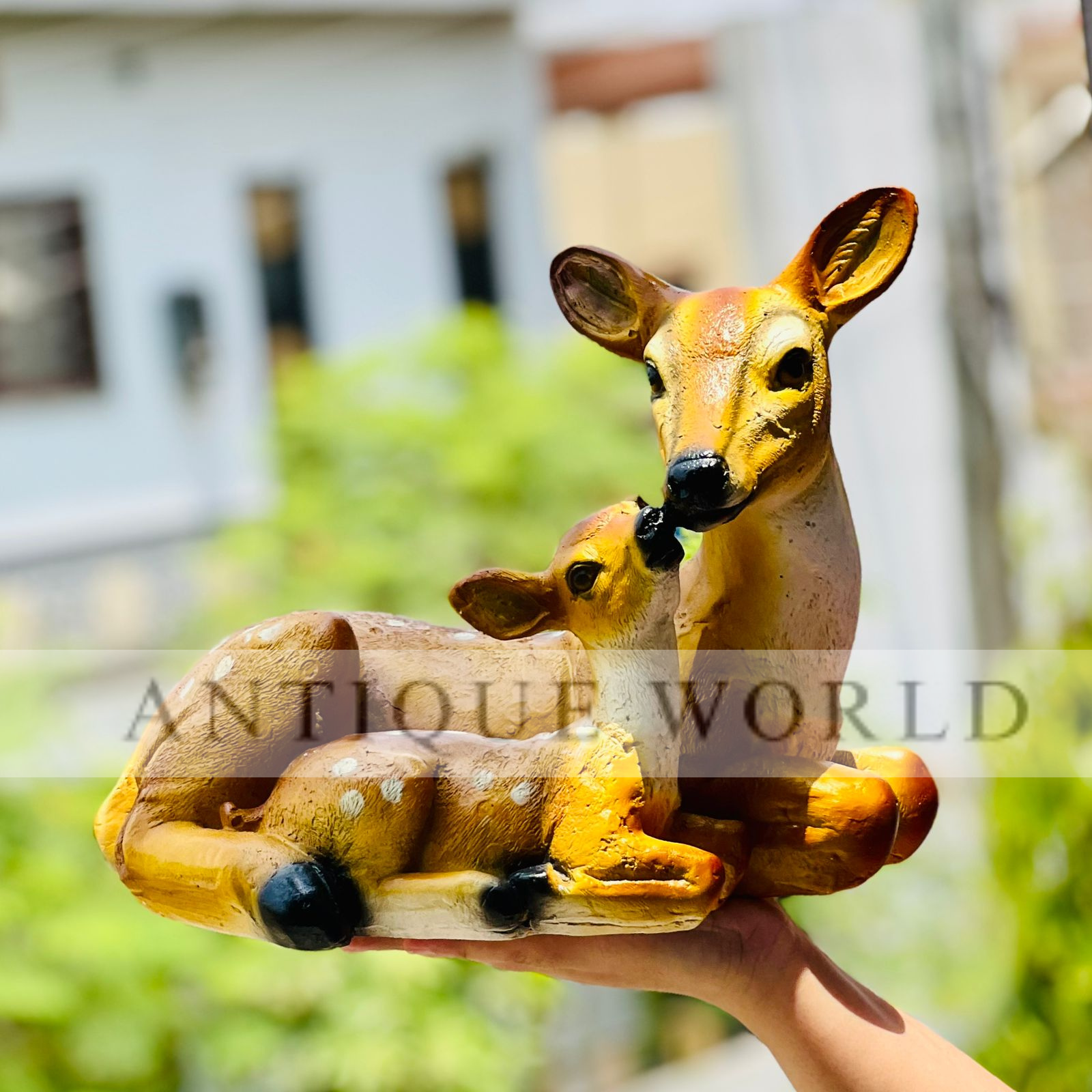Deer & Fawn Love Due Sculpture