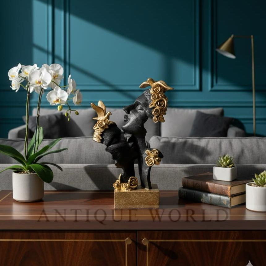 Vintage Golden Muse Double Face Sculpture