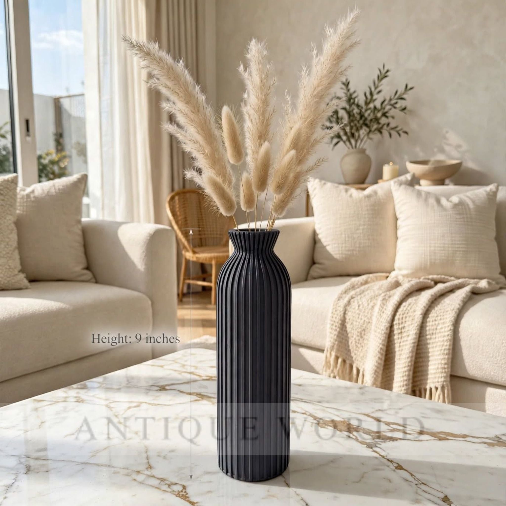 Luxury Tall Ribbed Decorative Floor Vase