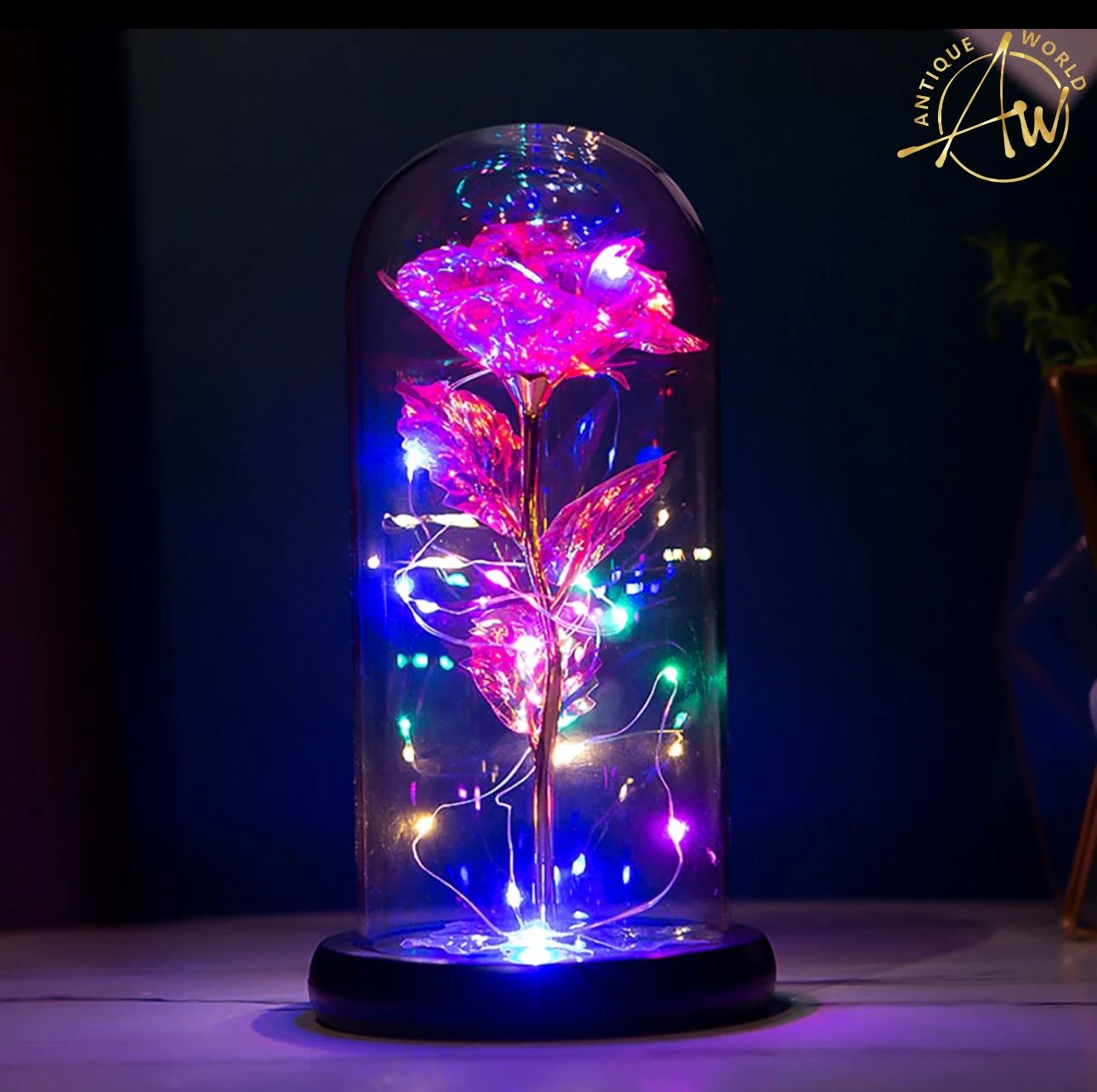 Artificial Fairy LED Dome Rose Decor