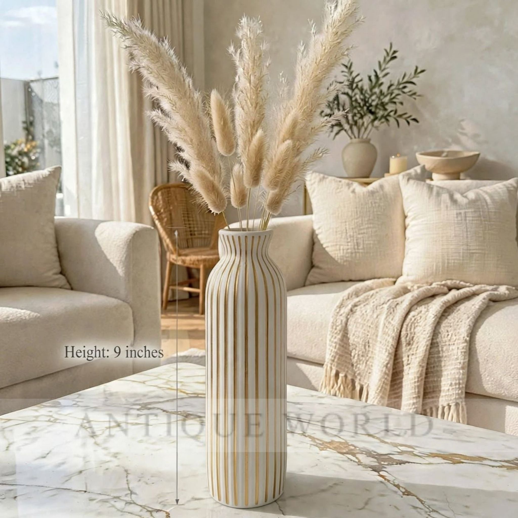 Luxury Tall Ribbed Decorative Floor Vase