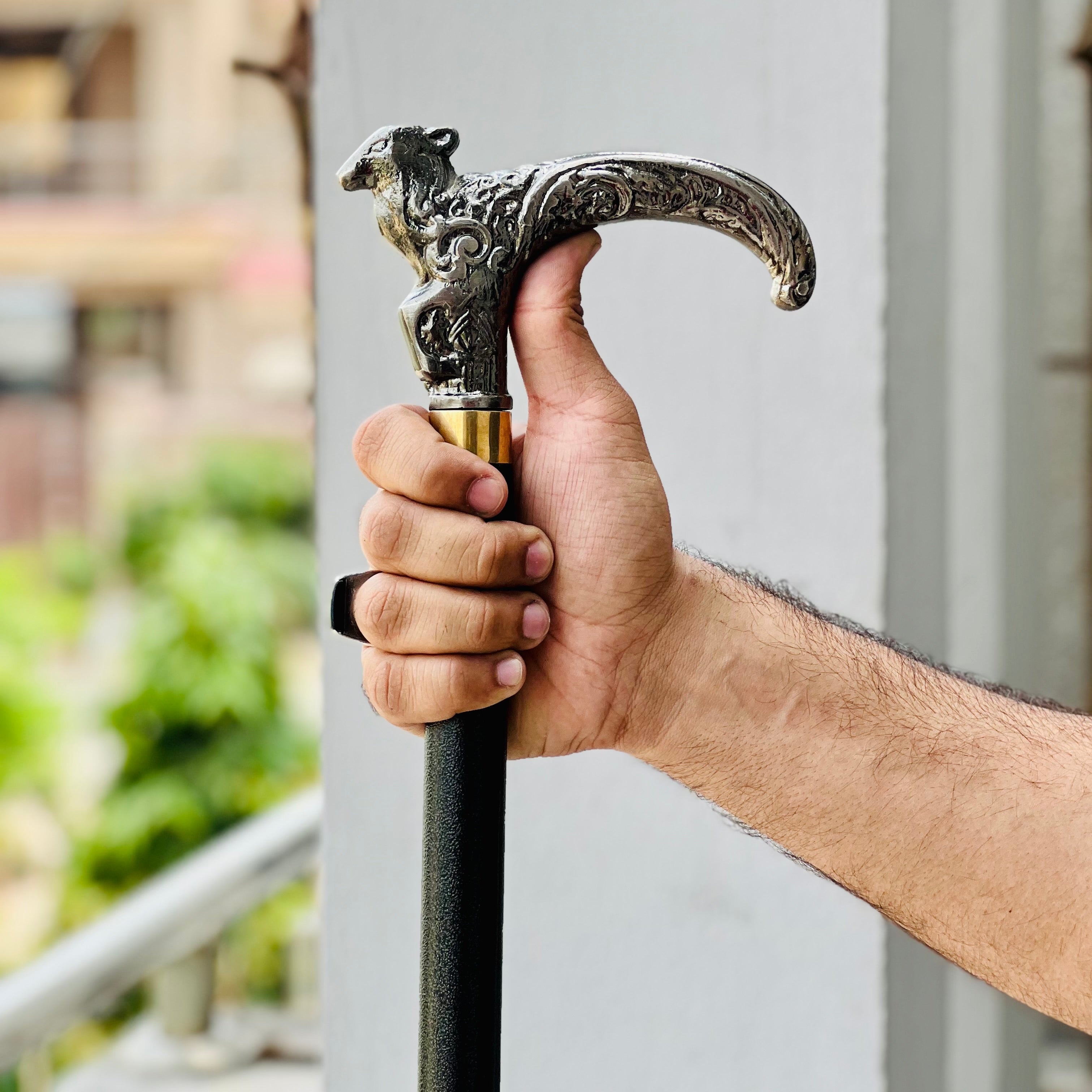 Lion Shaped Walking Cane with Hidden Sword