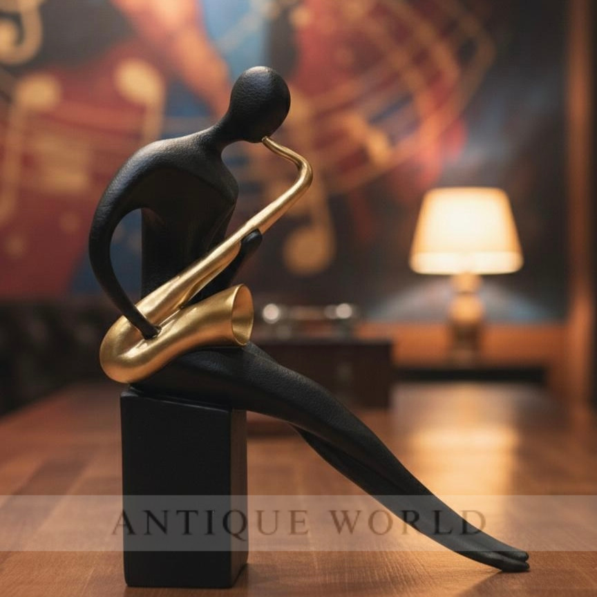 Modern Abstract Saxophone Player Resin Showpiece”