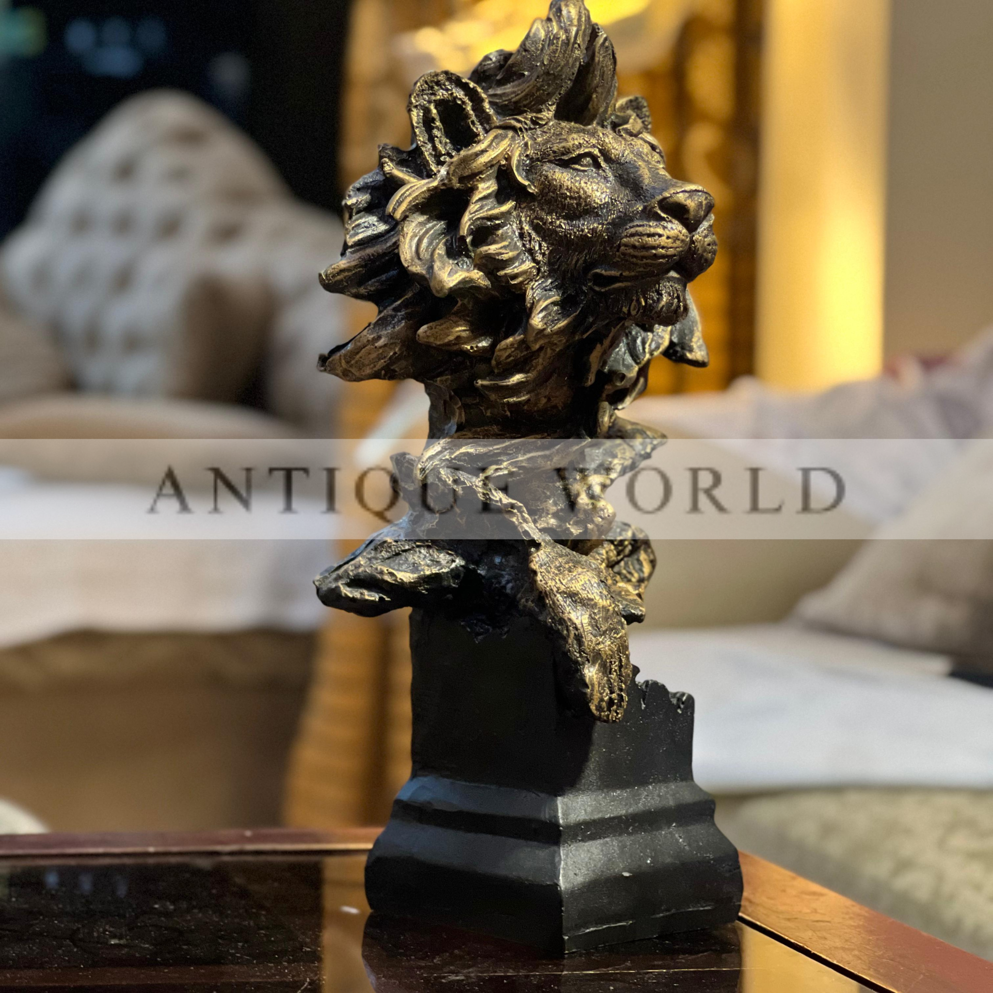 Elegant Antique Lion Sculpture