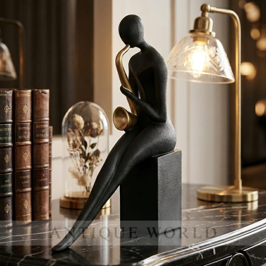 Modern Abstract Saxophone Player Resin Showpiece”