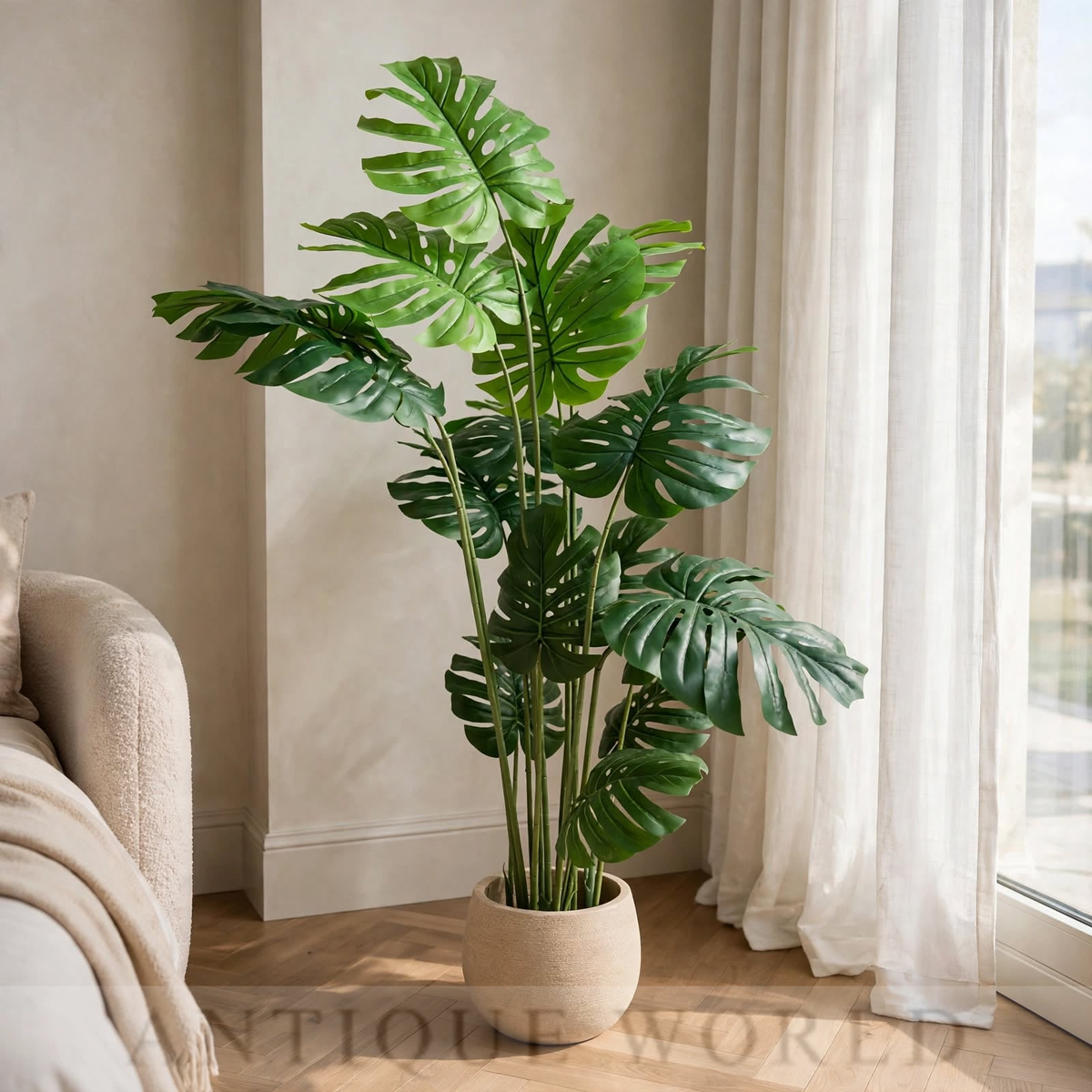 Emerald Monstera Luxe Elegance Artificial Floor Plant