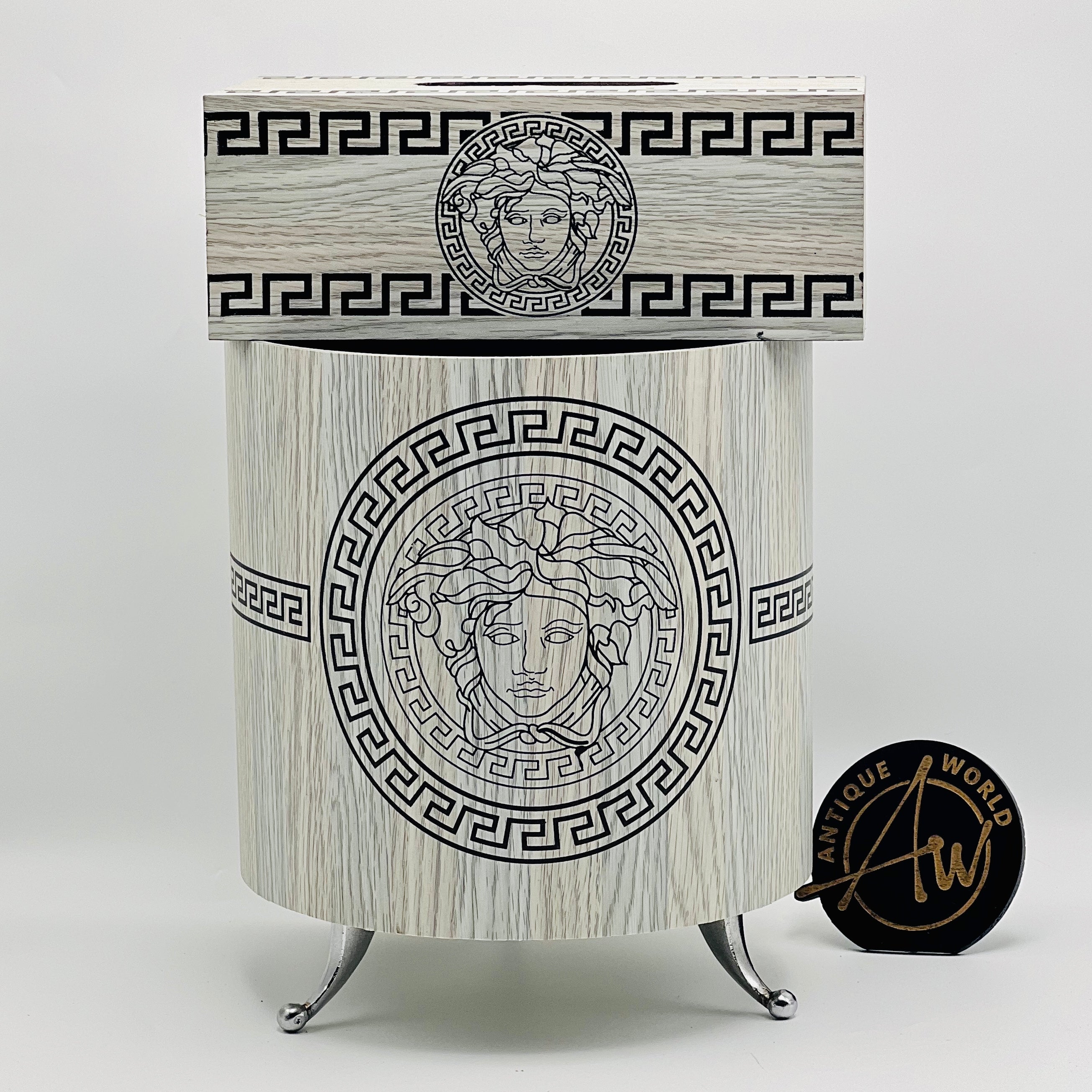 Versace Round Basket With Tissue Box