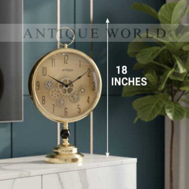 Genesis Table Clock with Visible Moving Gears