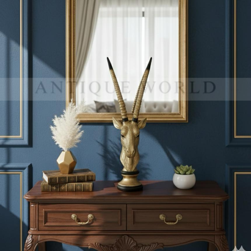 Modern Golden Antelope Horns Sculpture