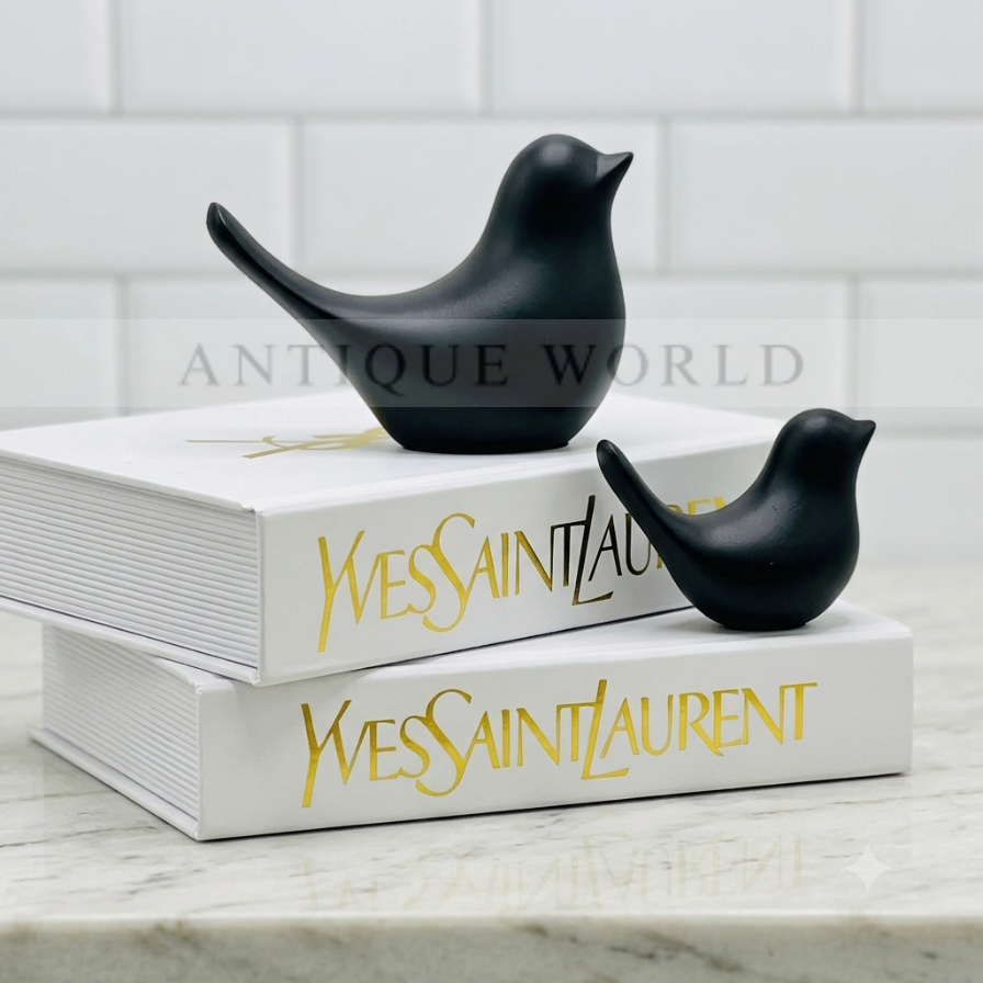 Minimalist Ceramic Bird Figurines (Set of 2 )