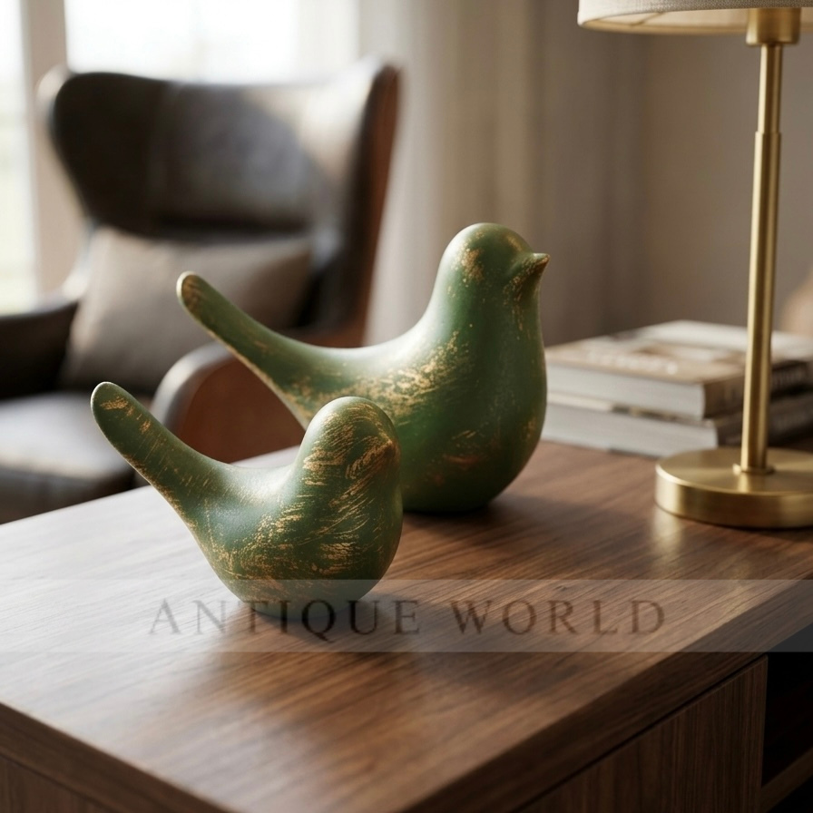 Minimalist Ceramic Bird Figurines (Set of 2 )