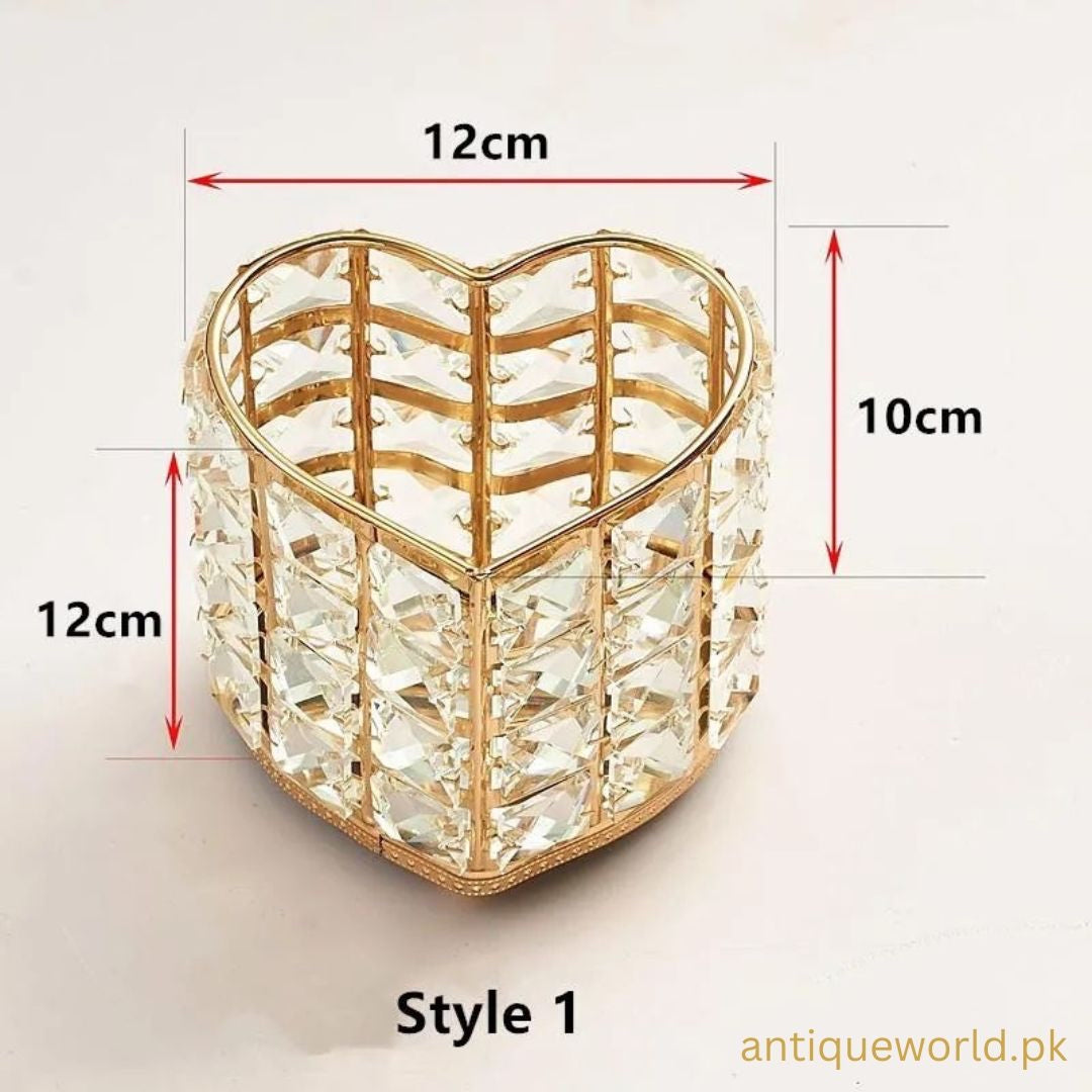 Crystal Heart Brush Holder (Nordic Style)