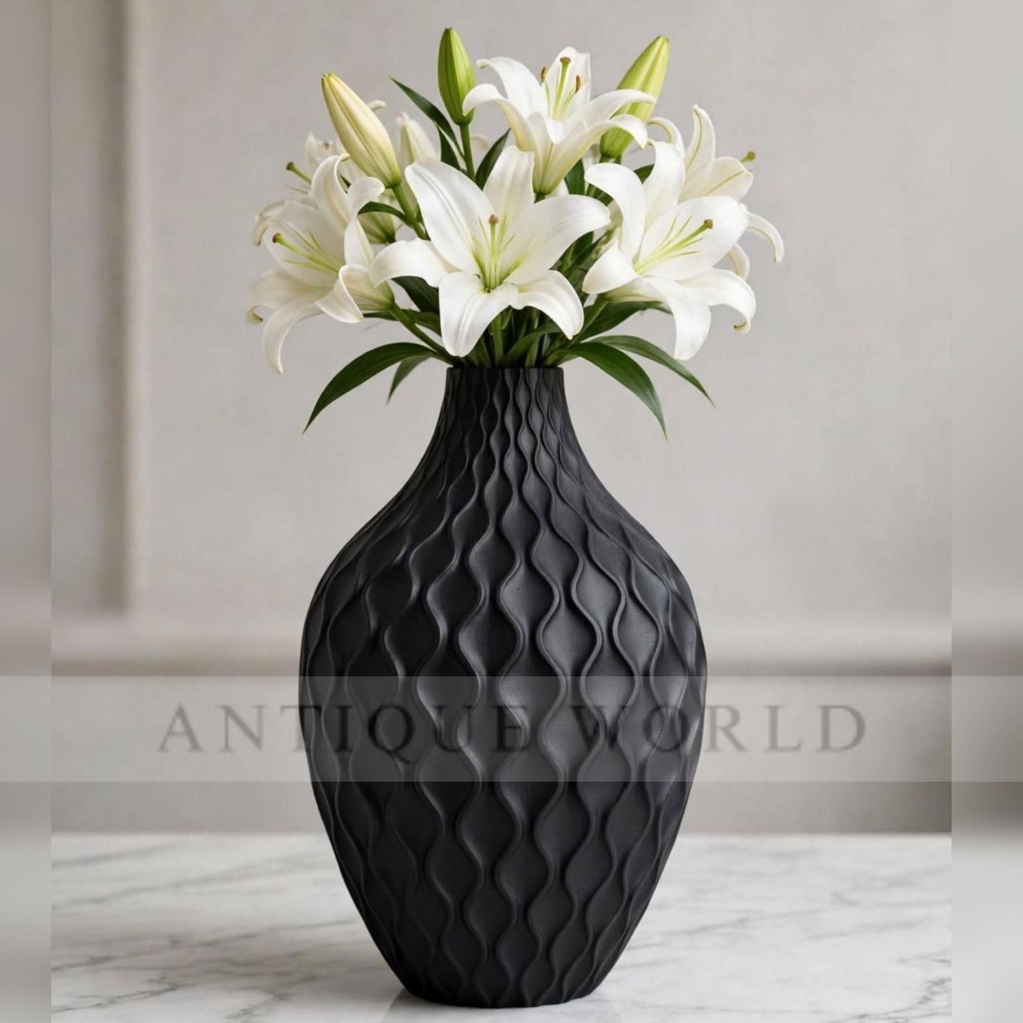 Luxury Wave Pattern Flower Vase