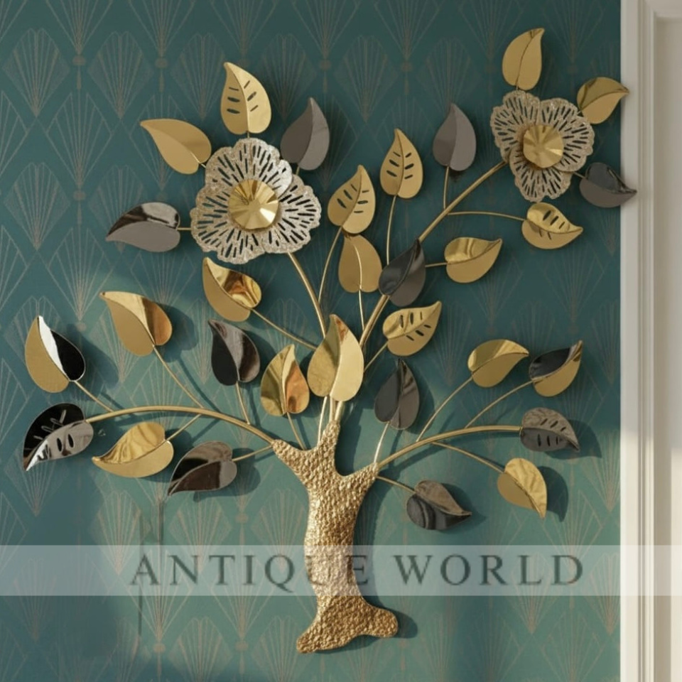 Geometric Metal Wall Art Tree