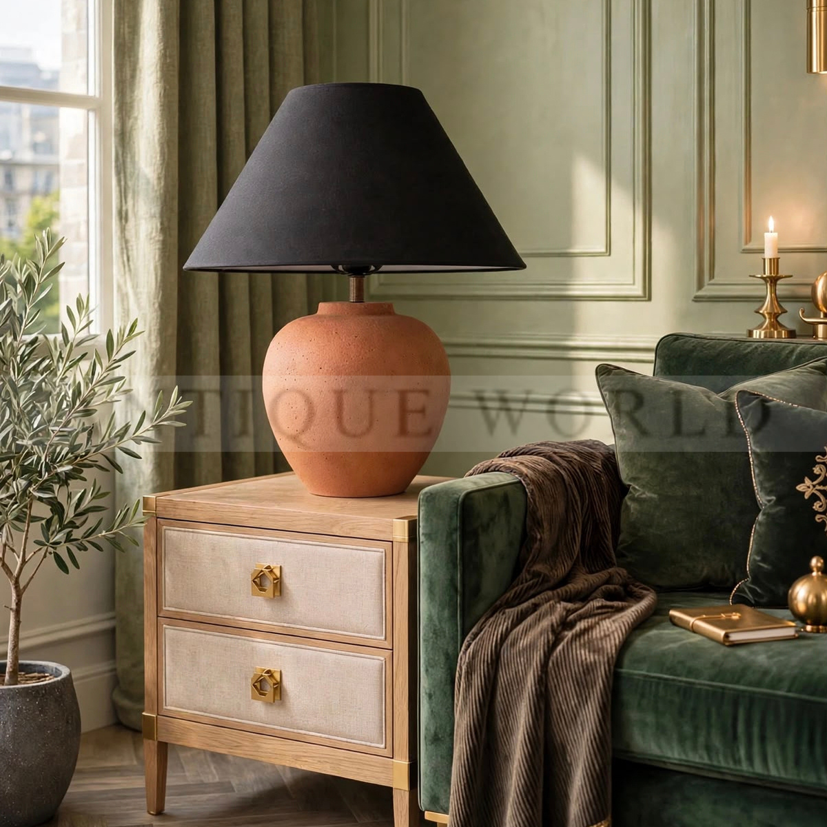 Rustic Gold Urn Table Lamp 1 pc