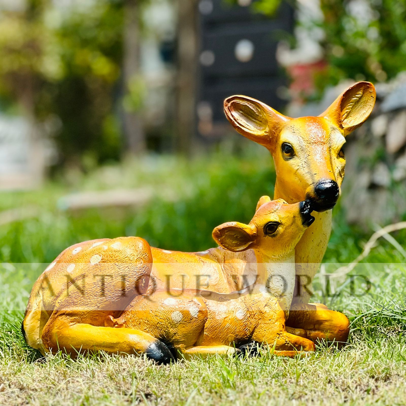 Deer & Fawn Love Due Sculpture