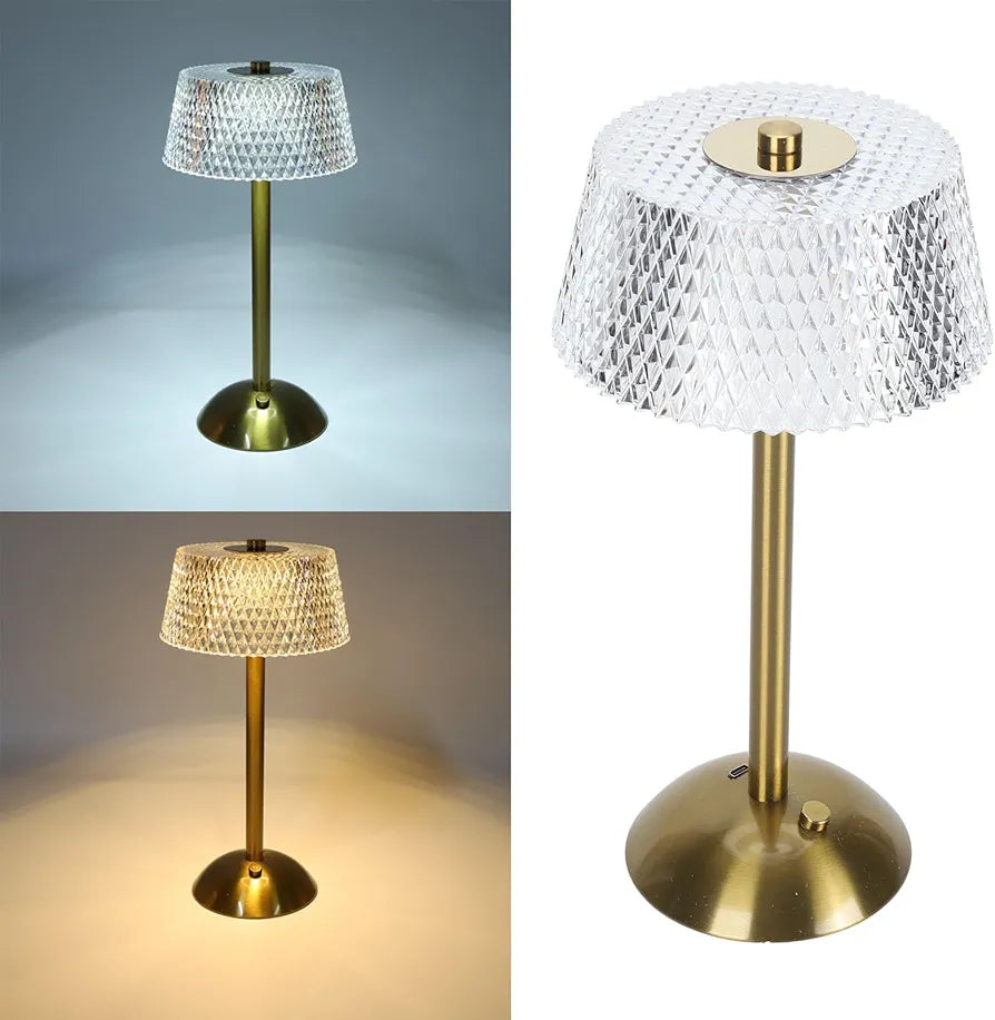 Cordless Lamp Touch Dimmable Crystal Lamp 3 Colours