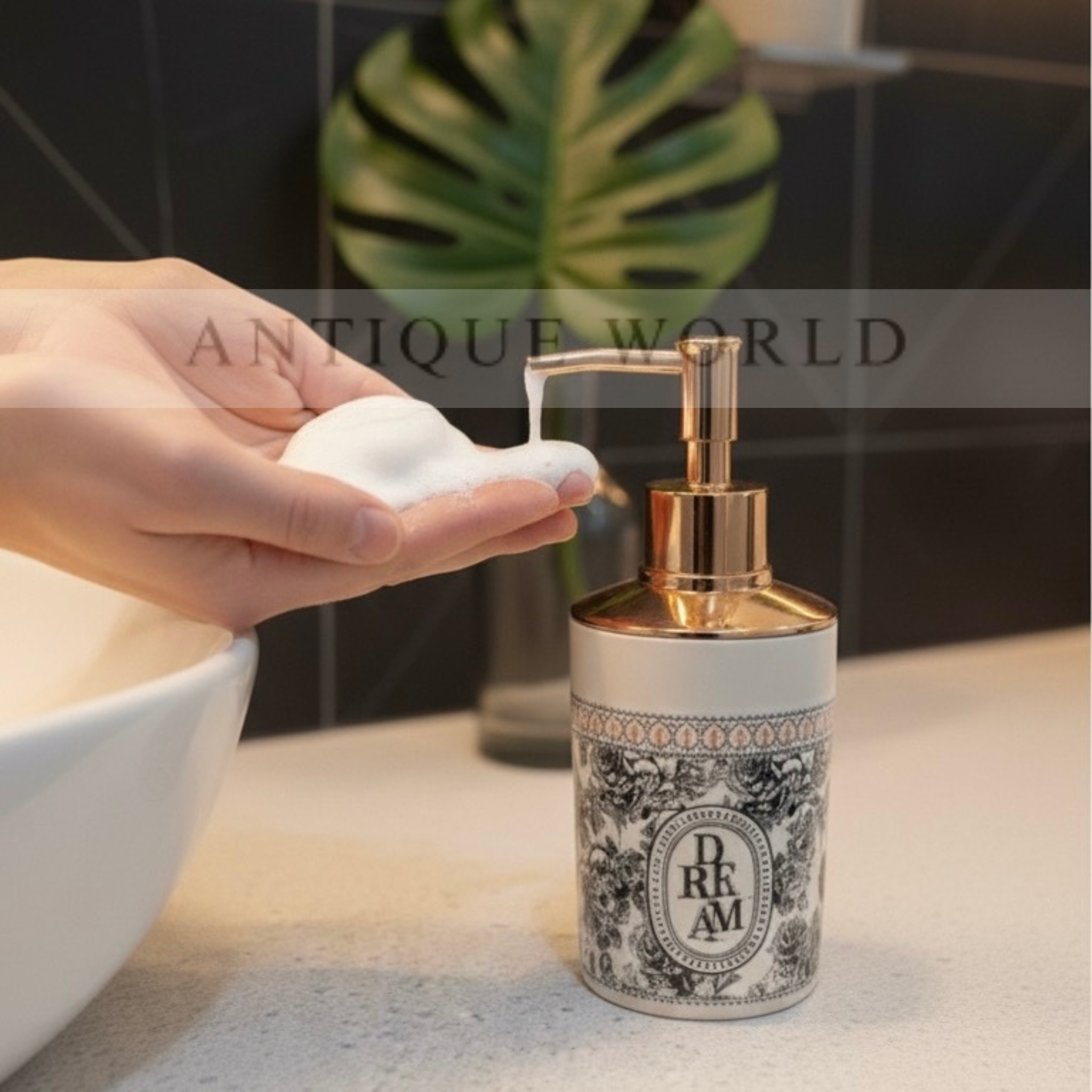 "Dark Dream" Vintage Print Bath Set
