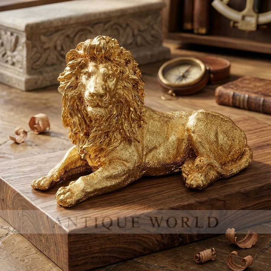 Imperial Gold Lion Figurine